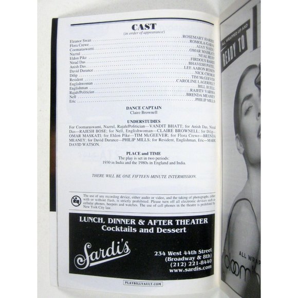 Indian Ink Playbill November 2014 Tom Stoppard Rosemary Harris Neil Huff NYC - Picture 4 of 6